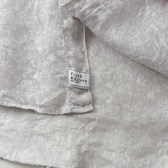 Frank & Eileen Linen Floral Eileen Button Down Shirt Small Neutral Lagenlook - Picture 6 of 12